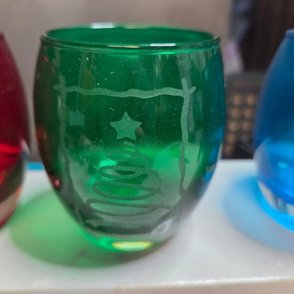 Partylite P7259 Snowman Christmas Tree Stars Votive‎ Candle Holders Set of 3 - Picture 3 of 13